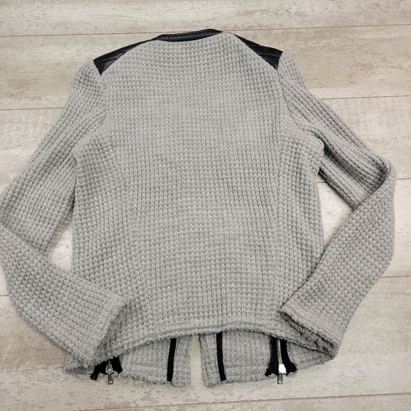 IRO Ceylona Waffle Knit Leather Trim Jacket - Picture 7 of 9